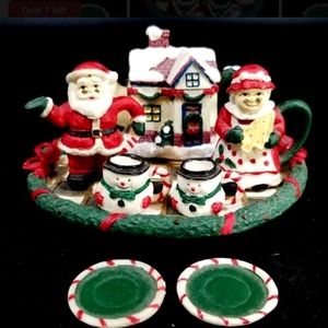 Vintage 11pc. Mini Santa Clause Tea Set